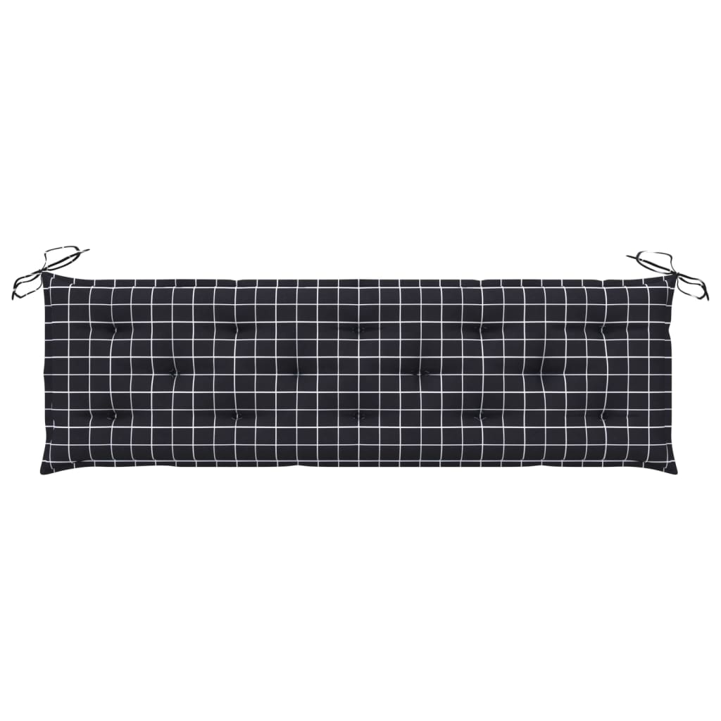 Bankauflagen 2 Stk. Schwarz Karomuster 180x50x7 cm Stoff