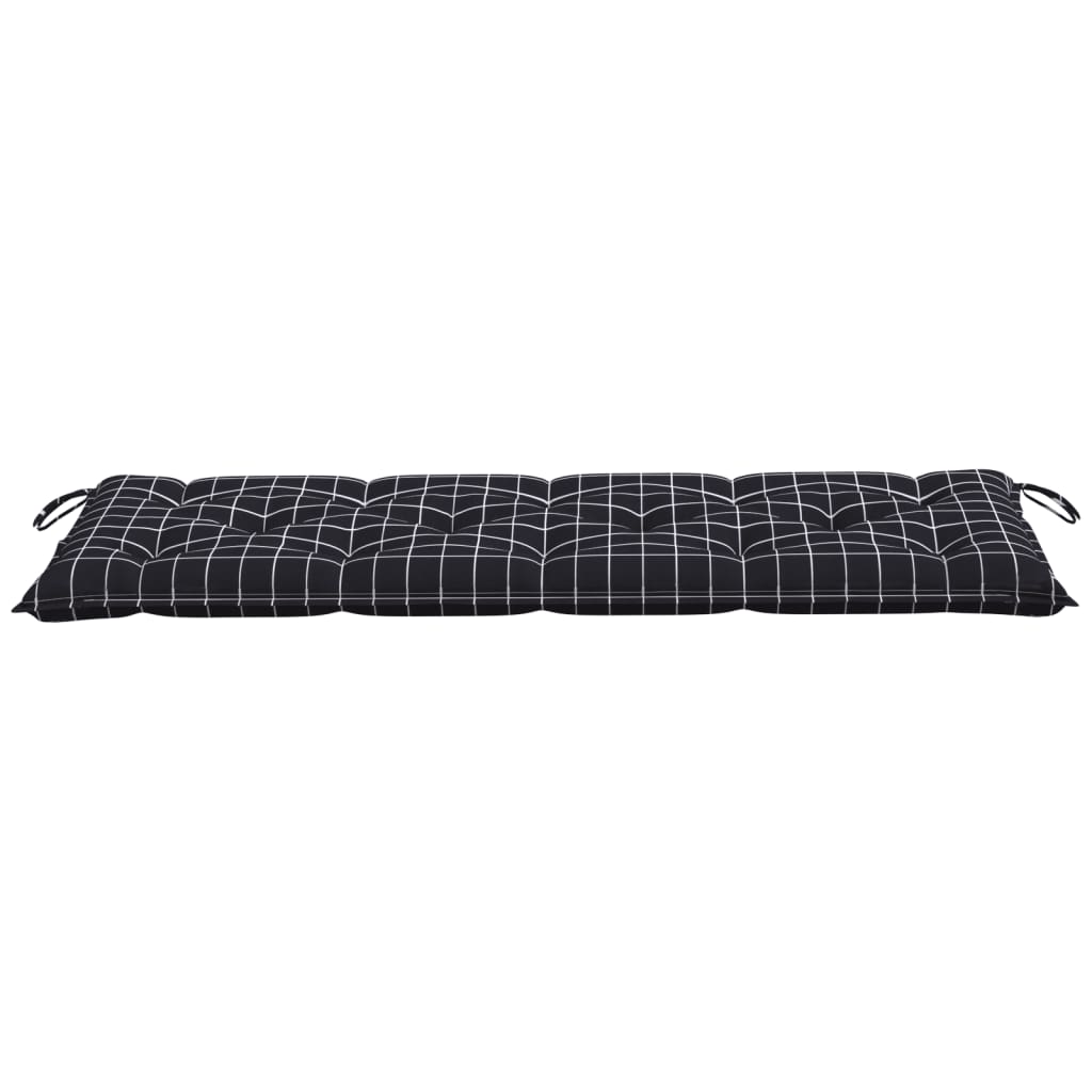 Bankauflagen 2 Stk. Schwarz Karomuster 180x50x7 cm Stoff