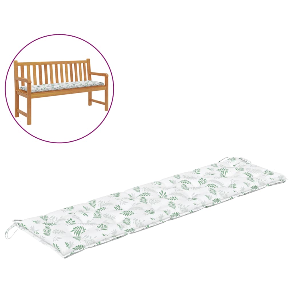 Bankauflagen 2 Stk. Blattmuster 180x50x7 cm Stoff