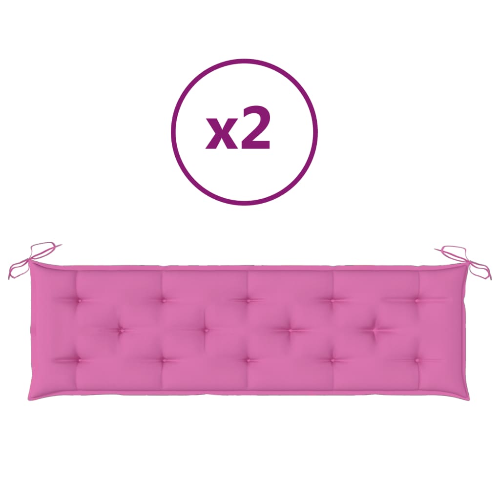 Bankauflagen 2 Stk. Rosa 180x50x7 cm Stoff
