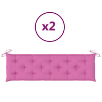 Thumbnail for Bankauflagen 2 Stk. Rosa 180x50x7 cm Stoff