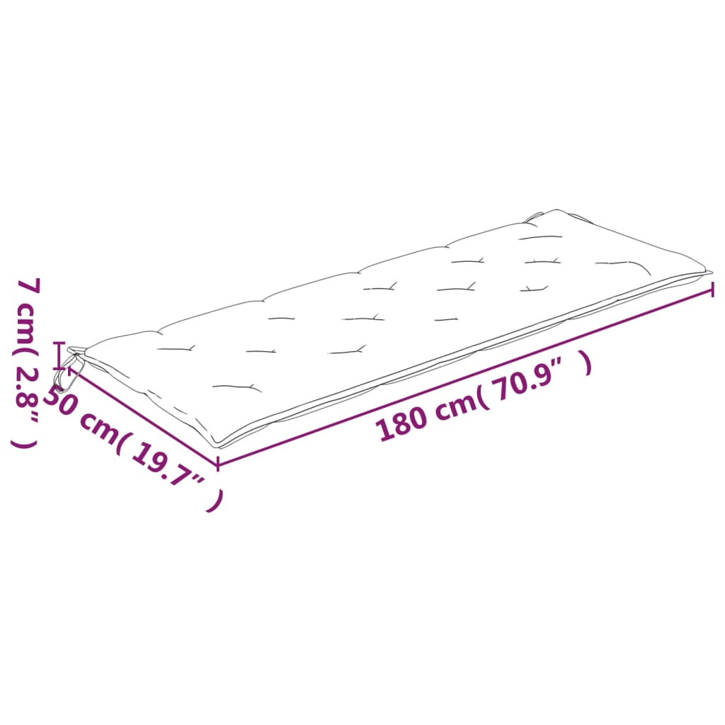 Bankauflagen 2 Stk. Rosa 180x50x7 cm Stoff