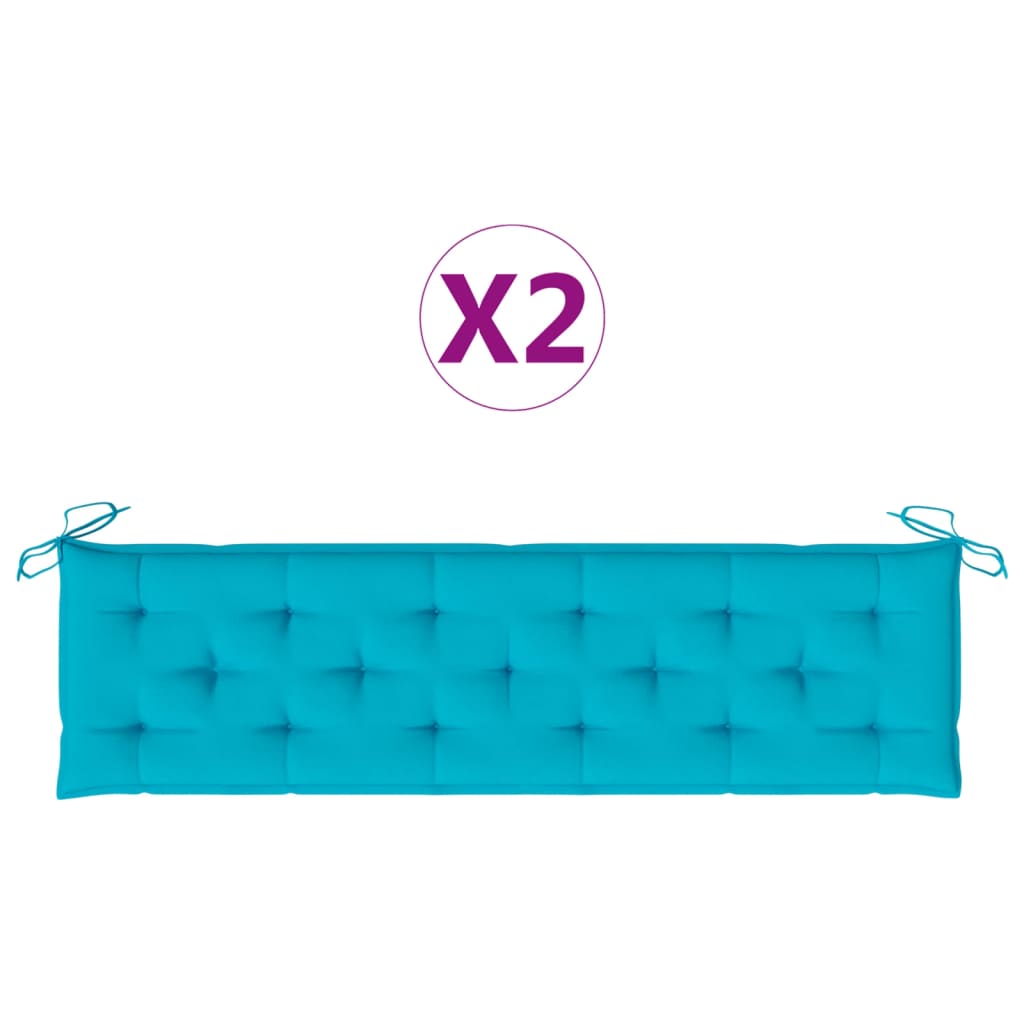 Bankauflagen 2 Stk. Türkis 180x50x7 cm Stoff
