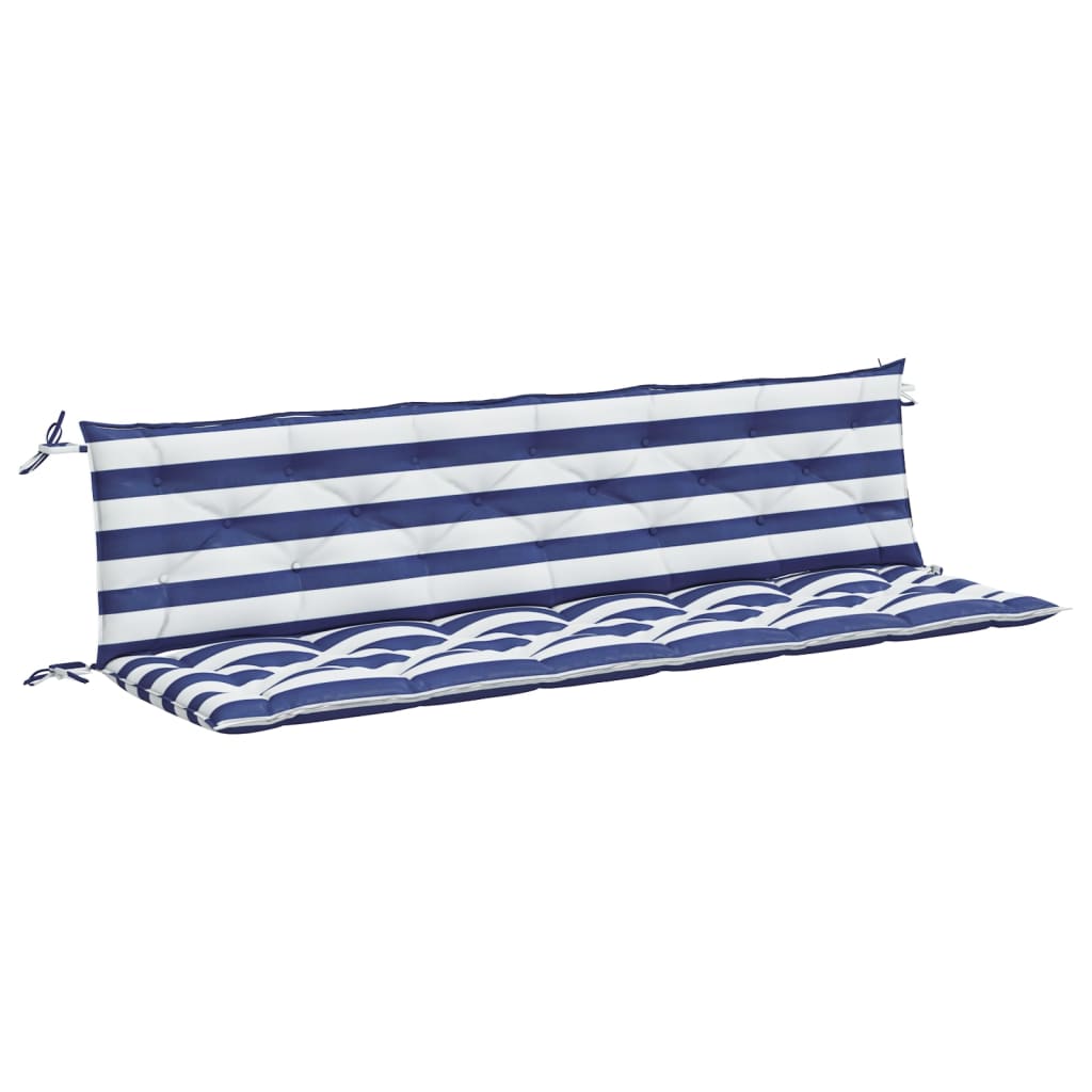 Gartenbank-Auflagen 2-tlg. Blau&Weiß Gestreift 200x50x7cm Stoff