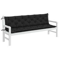 Thumbnail for Gartenbank-Auflagen 2-tlg. Schwarz Karomuster 200x50x7 cm Stoff