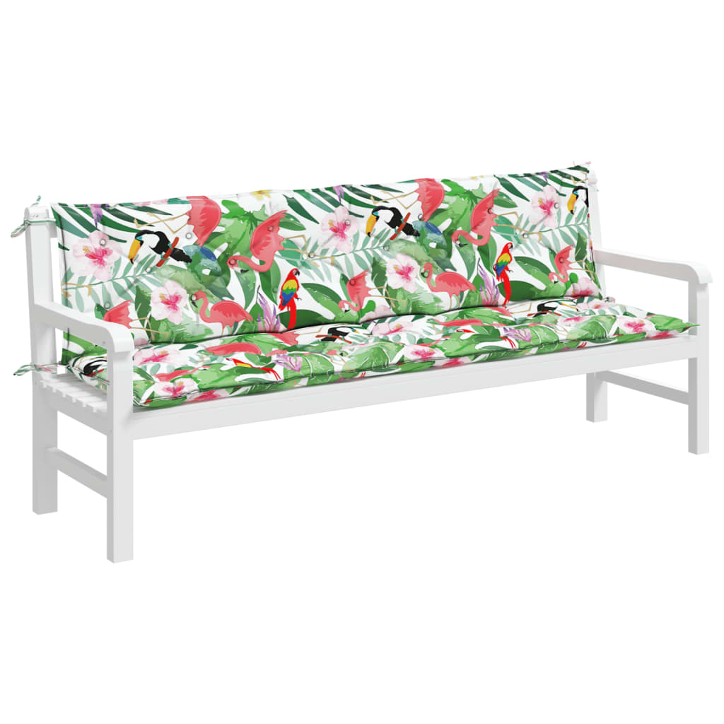 Gartenbank-Auflagen 2-tlg. Mehrfarbig 200x50x7 cm Stoff