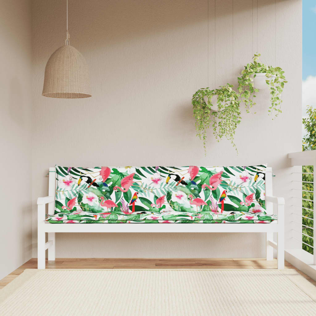 Gartenbank-Auflagen 2-tlg. Mehrfarbig 200x50x7 cm Stoff