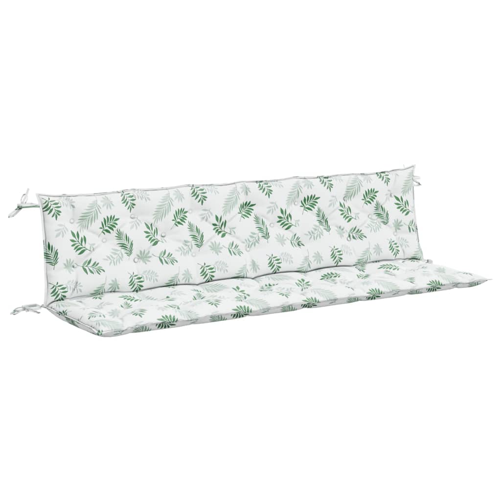 Gartenbank-Auflagen 2-tlg. Blattmuster 200x50x7 cm Stoff