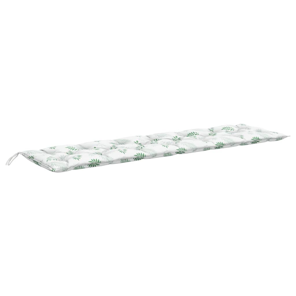 Gartenbank-Auflagen 2-tlg. Blattmuster 200x50x7 cm Stoff
