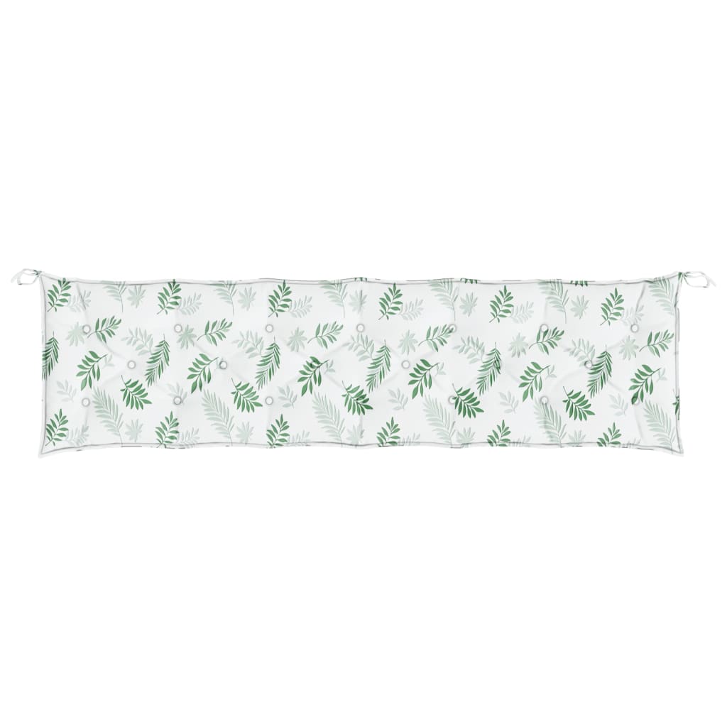 Gartenbank-Auflagen 2-tlg. Blattmuster 200x50x7 cm Stoff