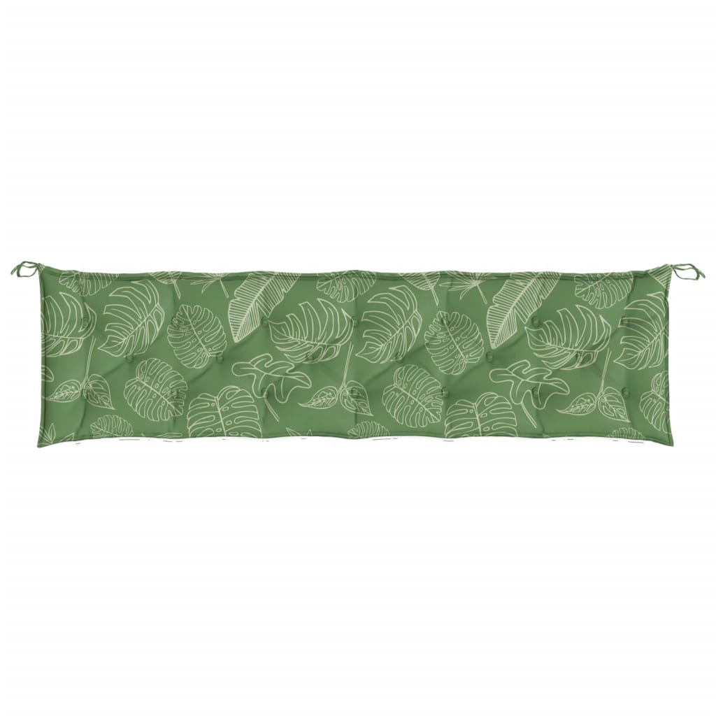 Gartenbank-Auflagen 2-tlg. Blattmuster 200x50x7 cm Stoff