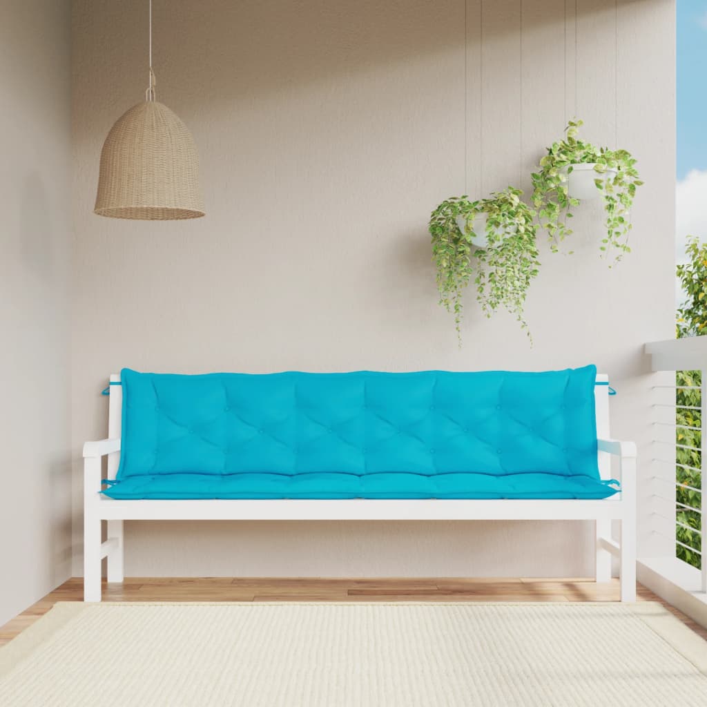 Gartenbank-Auflagen 2-tlg. Türkis 200x50x7 cm Stoff