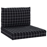 Thumbnail for Palettenkissen 2 Stk. Schwarz Karomuster Oxford-Gewebe