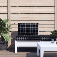 Thumbnail for Palettenkissen 2 Stk. Schwarz Karomuster Oxford-Gewebe