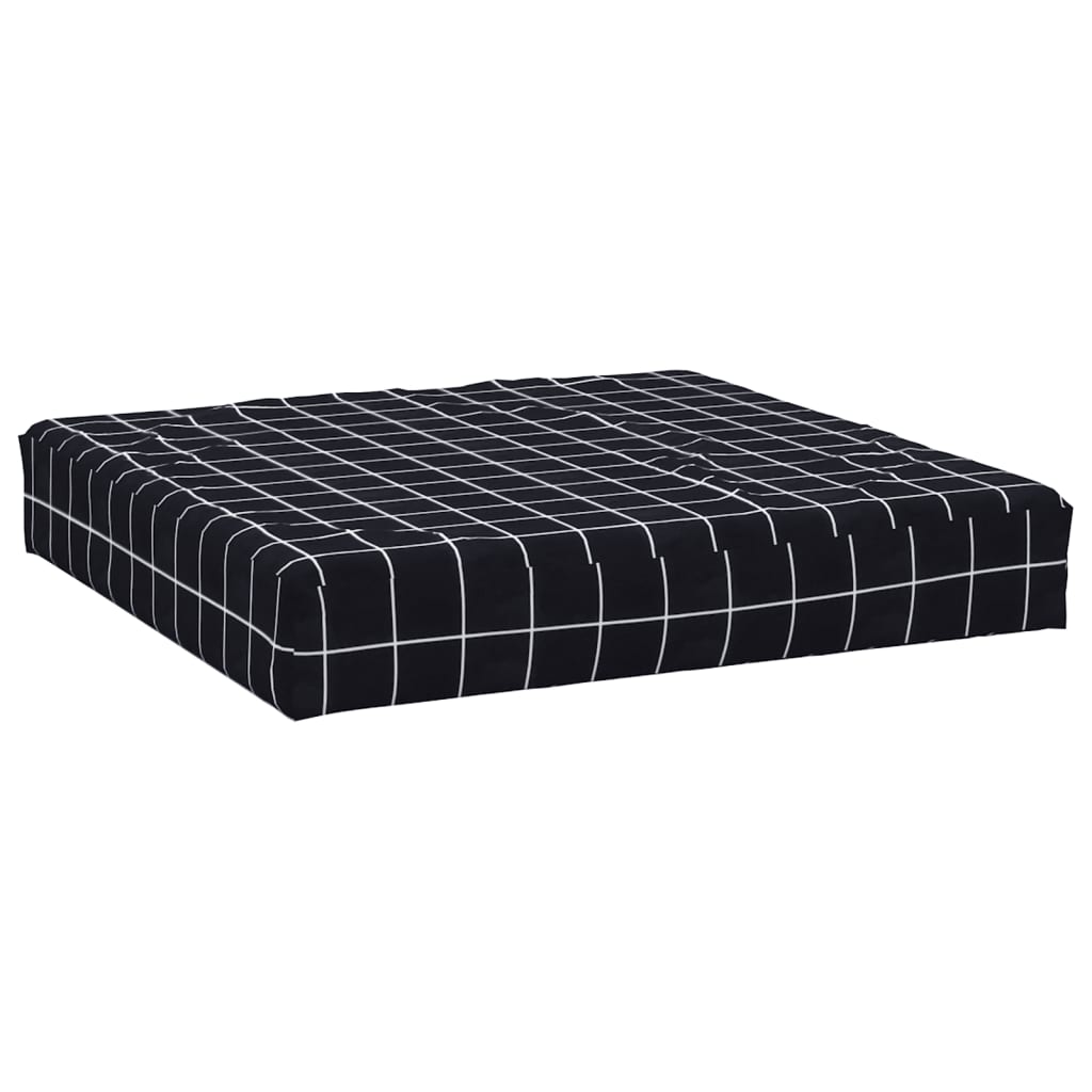 Palettenkissen Schwarz Karomuster 60x60x10 cm Oxford-Gewebe