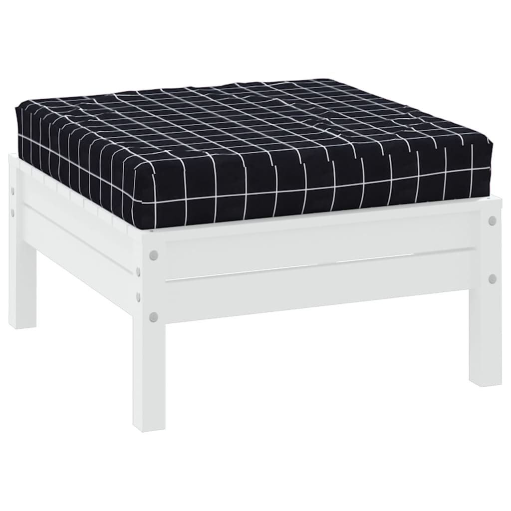 Palettenkissen Schwarz Karomuster 60x60x10 cm Oxford-Gewebe