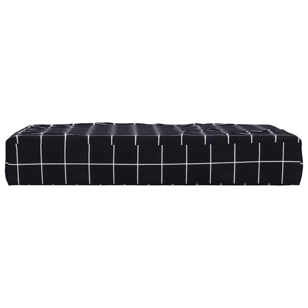Palettenkissen Schwarz Karomuster 60x60x10 cm Oxford-Gewebe