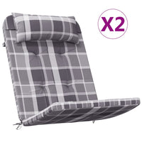 Thumbnail for Adirondack-Auflagen 2 Stk. Grau Karomuster Oxford-Gewebe