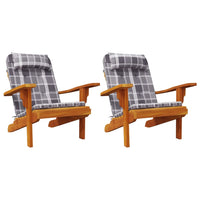 Thumbnail for Adirondack-Auflagen 2 Stk. Grau Karomuster Oxford-Gewebe