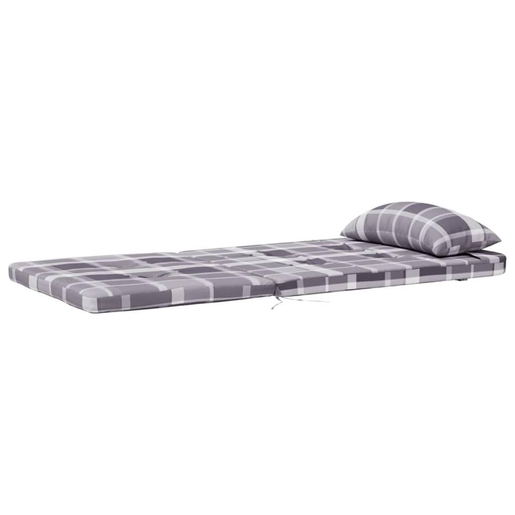 Adirondack-Auflagen 2 Stk. Grau Karomuster Oxford-Gewebe