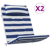 Thumbnail for Adirondack-Auflagen 2 Stk. Blau & Weiß Gestreift Oxford-Gewebe