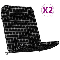 Thumbnail for Adirondack-Auflagen 2 Stk. Schwarz Karomuster Oxford-Gewebe