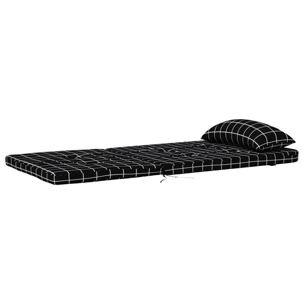 Adirondack-Auflagen 2 Stk. Schwarz Karomuster Oxford-Gewebe