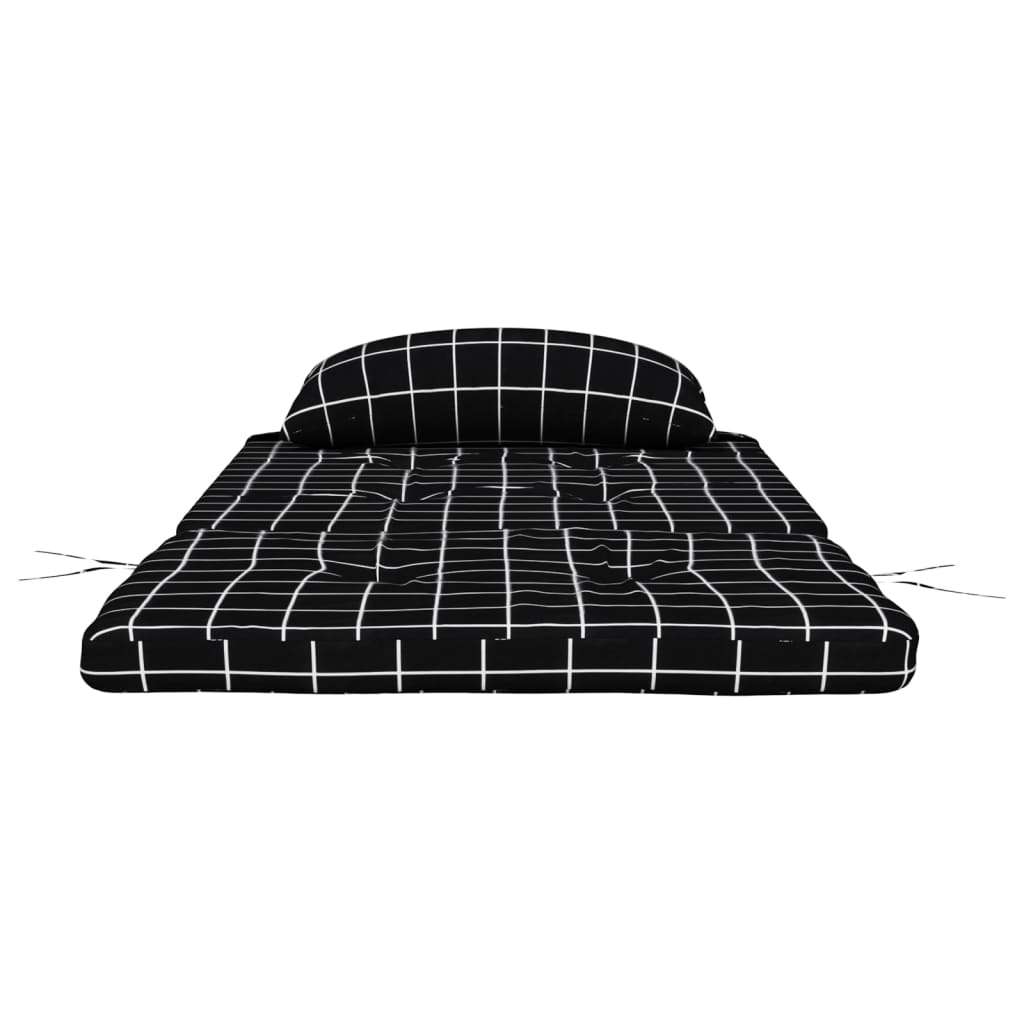 Adirondack-Auflagen 2 Stk. Schwarz Karomuster Oxford-Gewebe