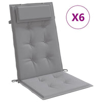 Thumbnail for Hochlehner-Auflagen 6 Stk. Grau Oxford-Gewebe