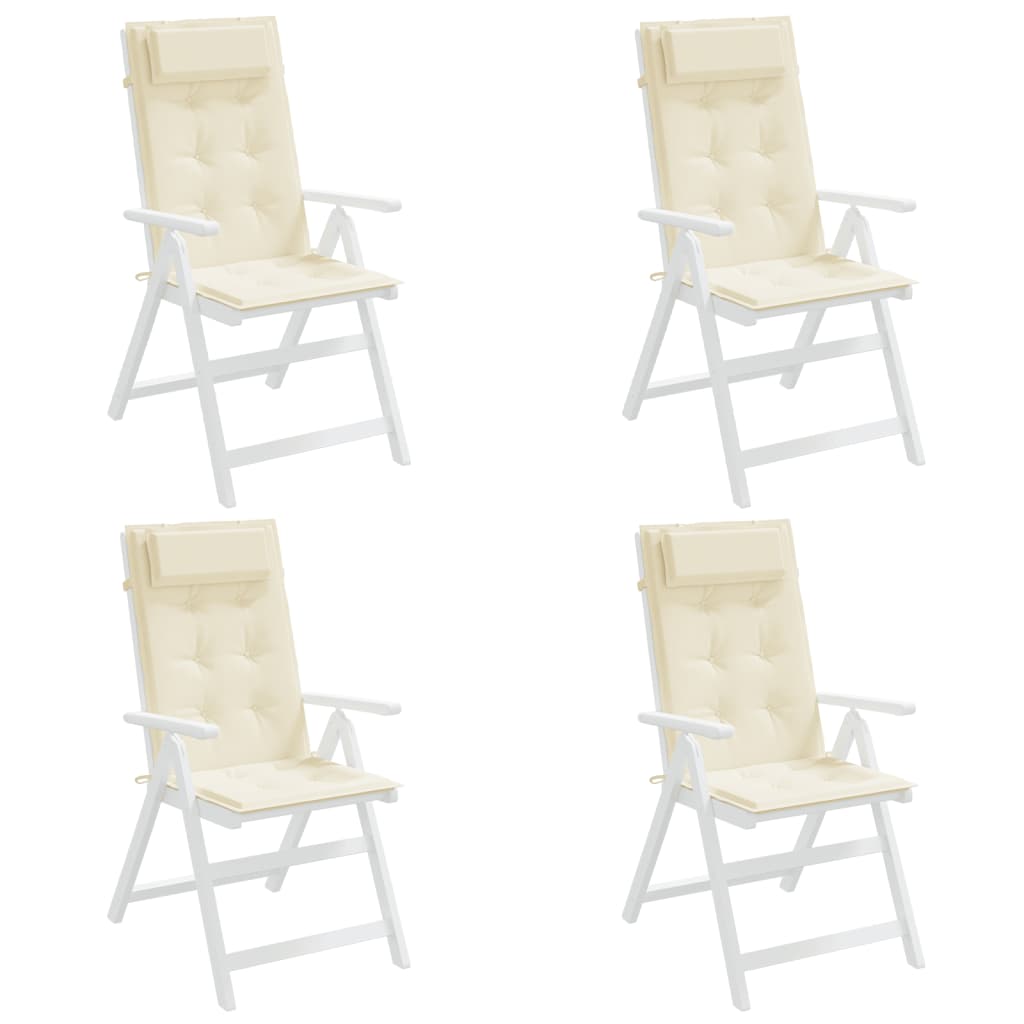 Hochlehner-Auflagen 4 Stk. Creme Oxford-Gewebe