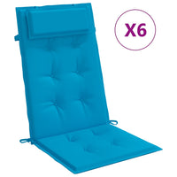 Thumbnail for Hochlehner-Auflagen 6 Stk. Hellblau Oxford-Gewebe