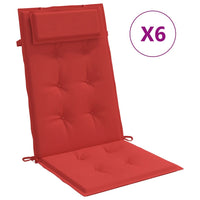 Thumbnail for Hochlehner-Auflagen 6 Stk. Rot Oxford-Gewebe