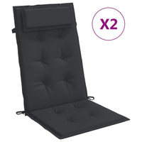 Thumbnail for Hochlehner-Auflagen 2 Stk. Schwarz Oxford-Gewebe