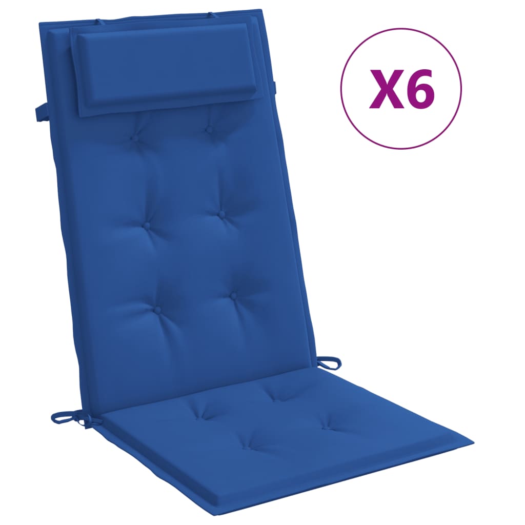 Hochlehner-Auflagen 6 Stk. Königsblau Oxford-Gewebe