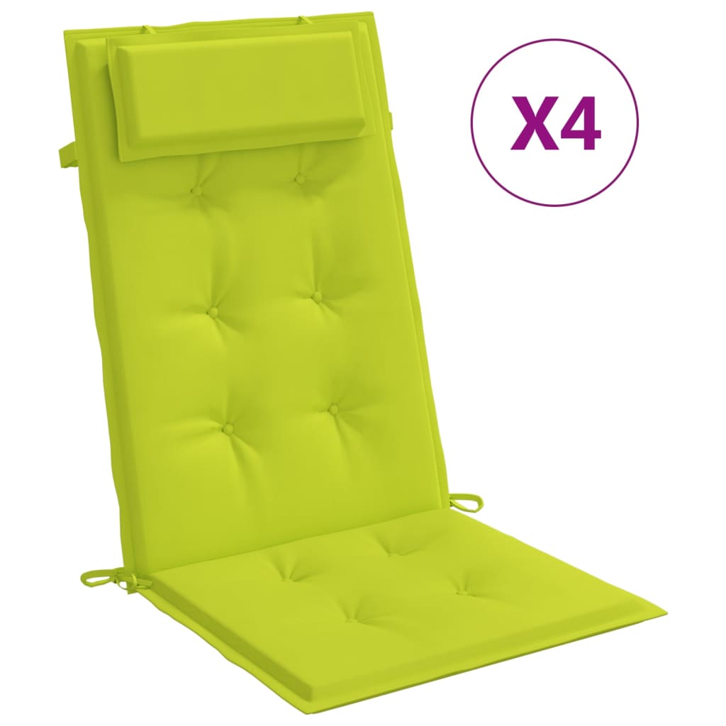 Hochlehner-Auflagen 4 Stk. Neongrün Oxford-Gewebe
