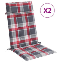 Thumbnail for Hochlehner-Auflagen 2 Stk. Rot Karomuster Oxford-Gewebe