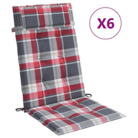 Thumbnail for Hochlehner-Auflagen 6 Stk. Rot Karomuster Oxford-Gewebe