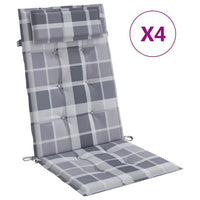 Thumbnail for Hochlehner-Auflagen 4 Stk. Grau Karomuster Oxford-Gewebe