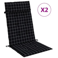 Thumbnail for Hochlehner-Auflagen 2 Stk. Schwarz Karomuster Oxford-Gewebe