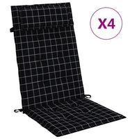 Thumbnail for Hochlehner-Auflagen 4 Stk. Schwarz Karomuster Oxford-Gewebe