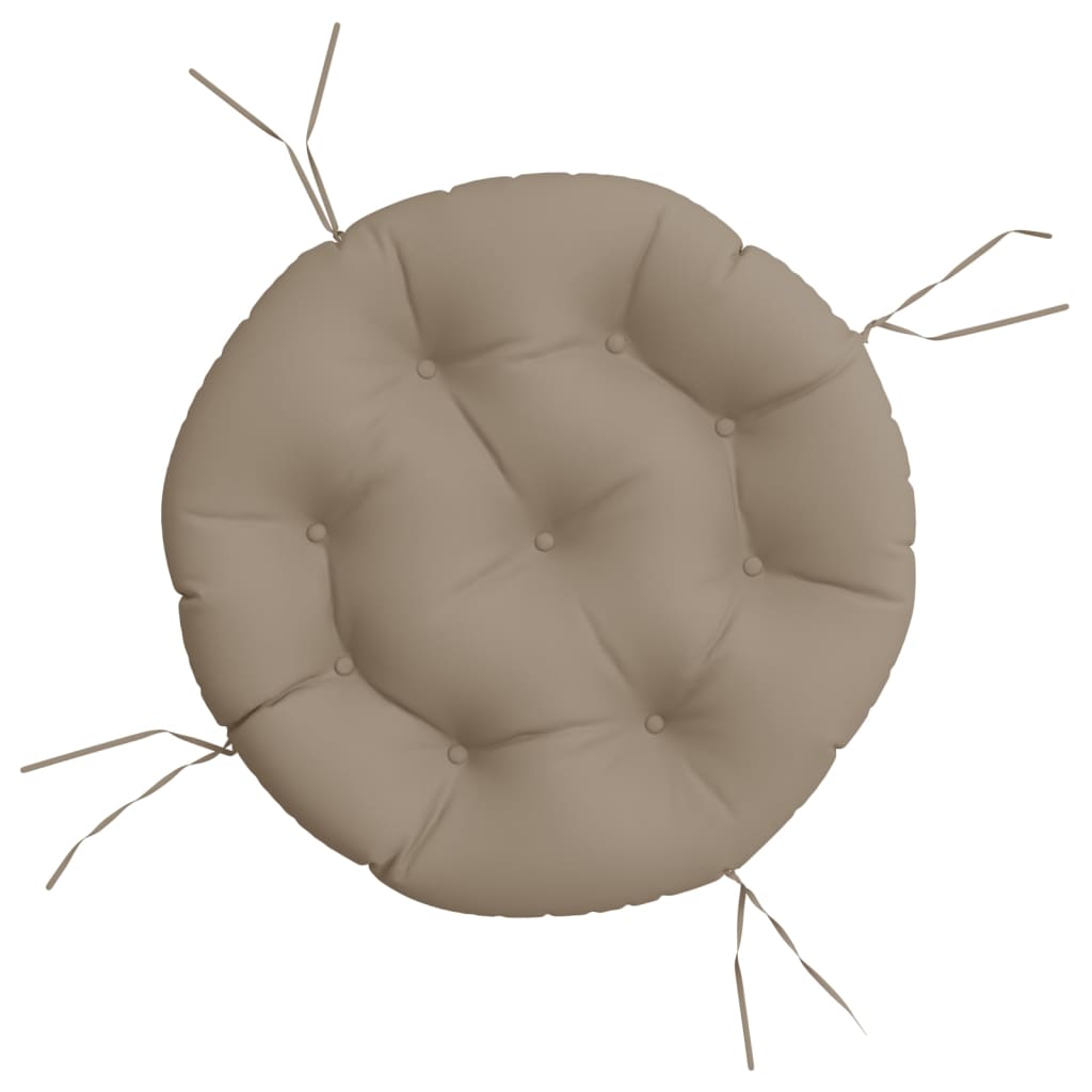 Kissen Rund Taupe Ø 60 x 11 cm Oxford-Gewebe