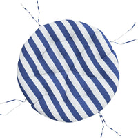 Thumbnail for Kissen Rund Blau & Weiß Gestreift Ø 100x11 cm Oxford-Gewebe