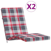Thumbnail for Liegestuhl-Auflagen 2 Stk. Rot Karomuster Oxford-Gewebe