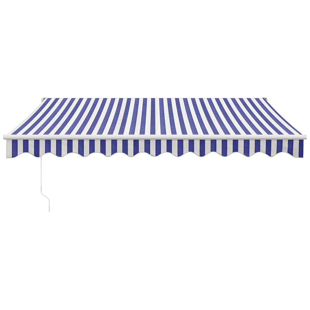 Gelenkarmmarkise Blau und Weiß 3x2,5 m Stoff und Aluminium