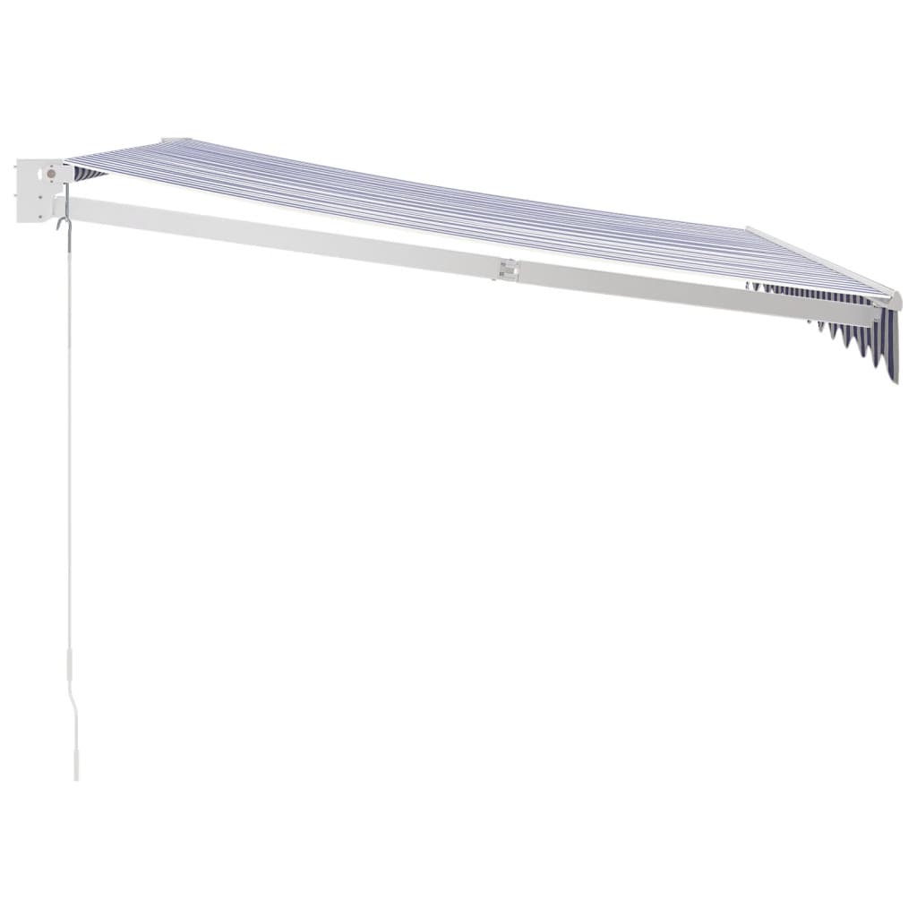 Gelenkarmmarkise Blau und Weiß 3x2,5 m Stoff und Aluminium