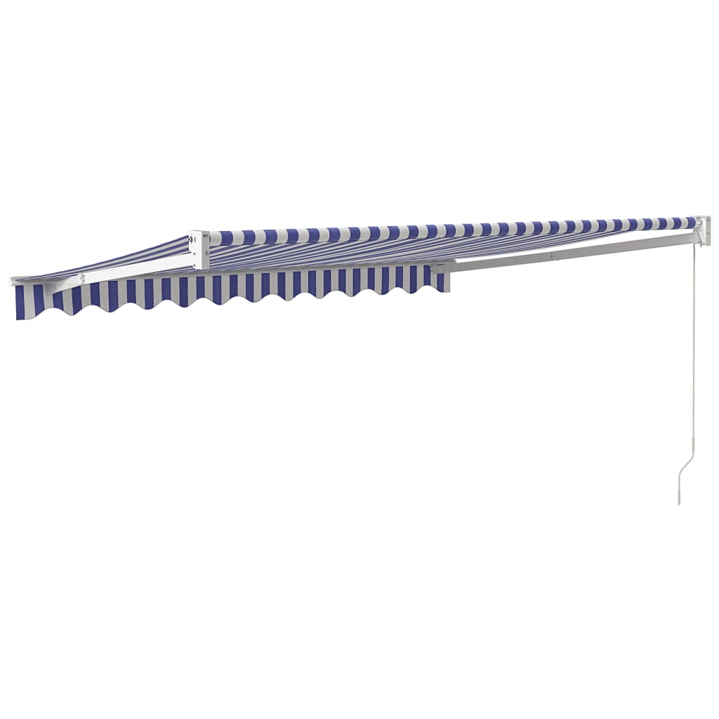 Gelenkarmmarkise Blau und Weiß 3x2,5 m Stoff und Aluminium