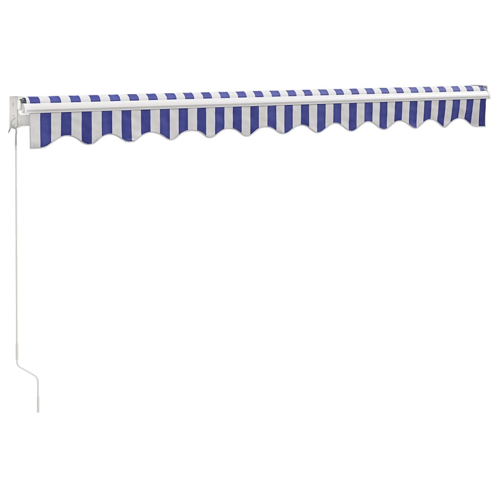 Gelenkarmmarkise Blau und Weiß 3x2,5 m Stoff und Aluminium