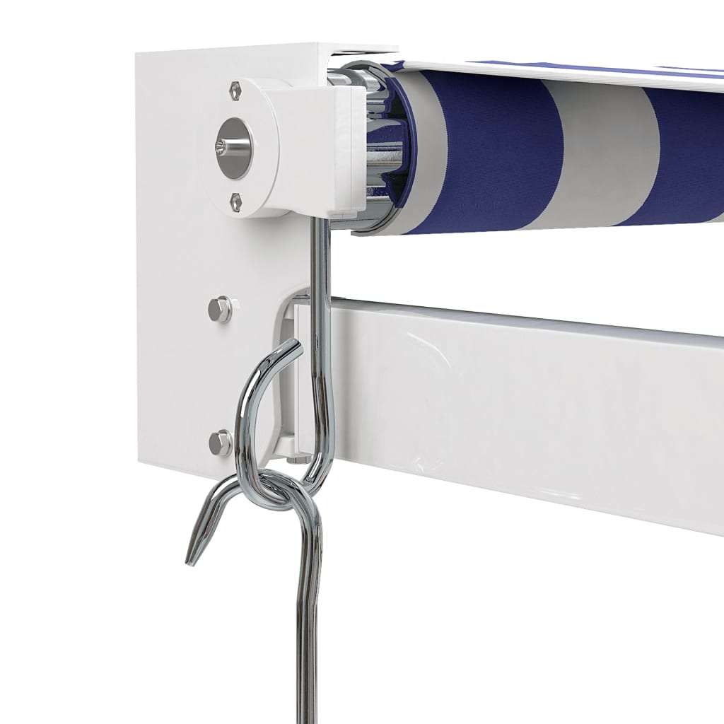 Gelenkarmmarkise Blau und Weiß 3x2,5 m Stoff und Aluminium