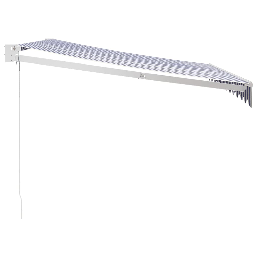 Gelenkarmmarkise Blau und Weiß 3,5x2,5 m Stoff und Aluminium