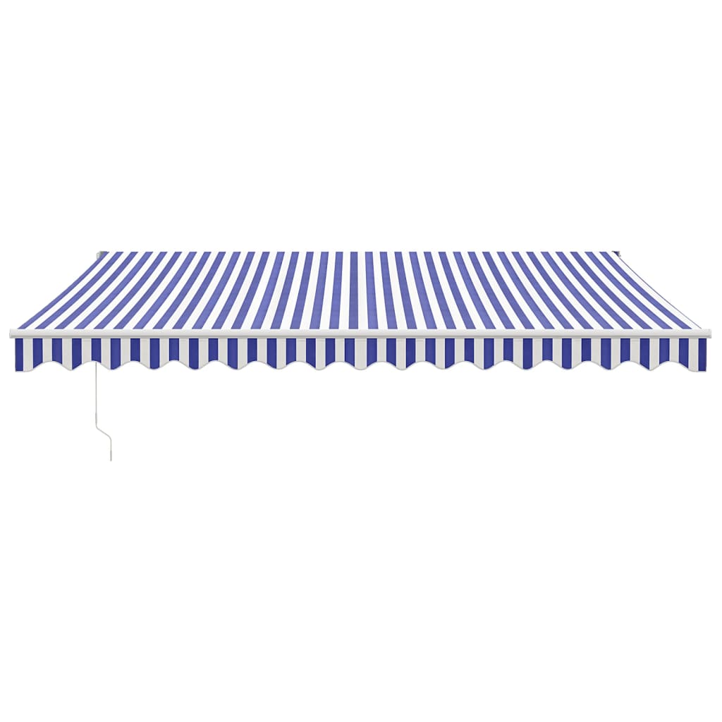 Gelenkarmmarkise Blau und Weiß 4x3 m Stoff und Aluminium